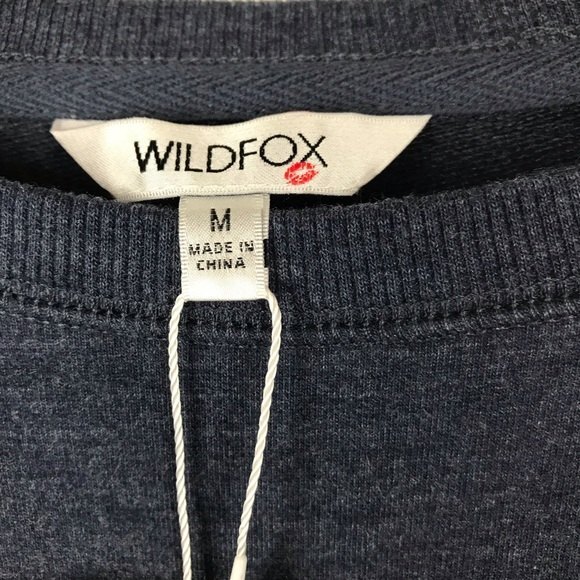 Wildfox Women's Blue Long Sleeve French Terry Statement Sweat Shirt - Picture 6 of 6